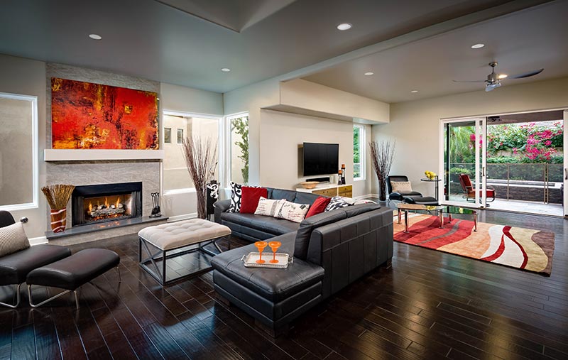 Interior view of contemporary residential home design