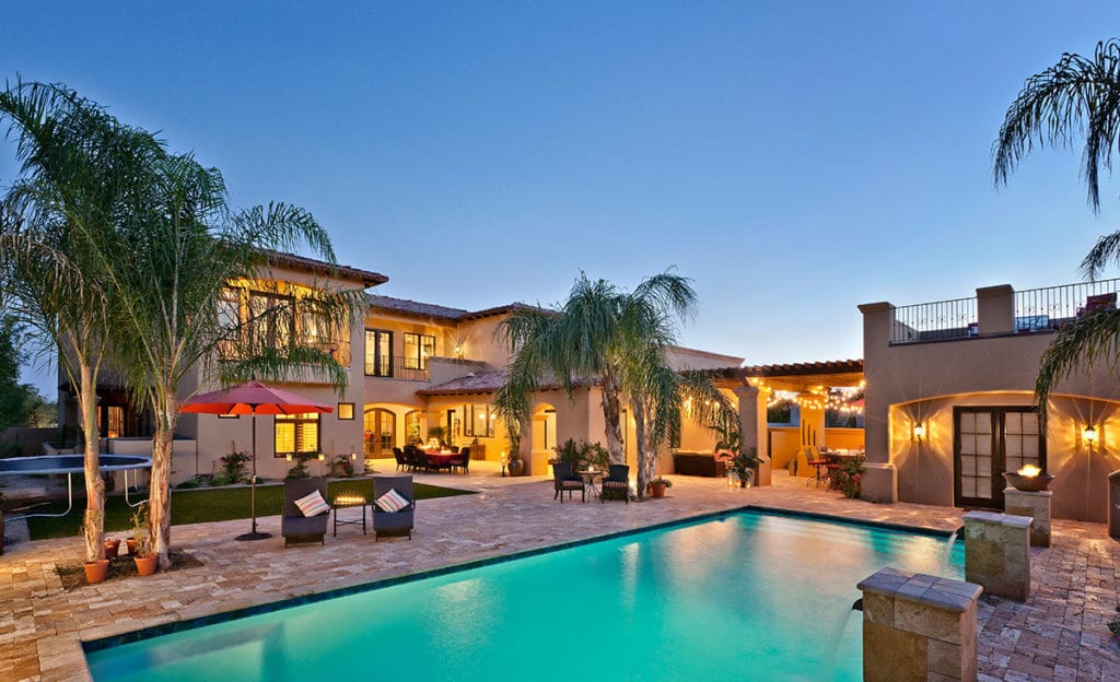 Custom home with courtyard and pool